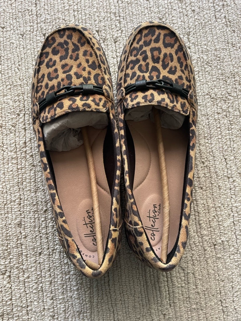 Clark Ultimate Comfort Leopard Print Women's Loafers - Faux Suede Size 11 EUC - Picture 3 of 9